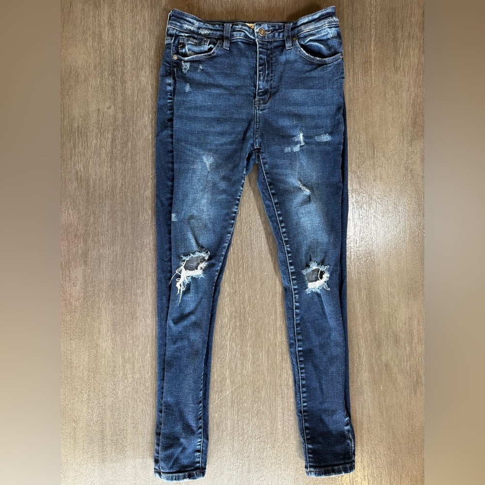KanCan Distressed Blue Denim Skinny Jeans 28